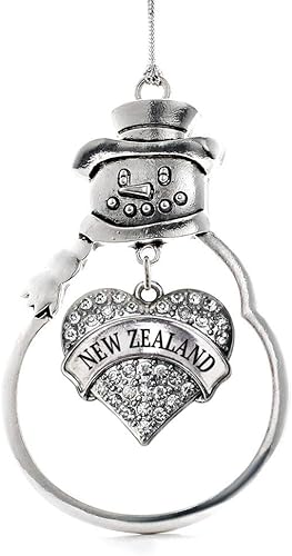 Miniatura 212 de Inspired Silver - Adorno Colombia Charm - Adorno de muñeco de nieve con forma de corazón de plata pavé con joyas de circonita cúbica