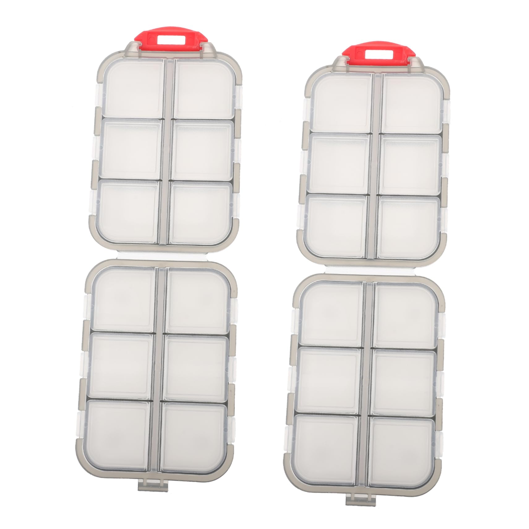 Cabilock 2Pcs Boxes portable pill box travel medicine kit multi-grid pills case medicine storage compact medicine organizer seal medicine chest daily necessities small pill box plastic