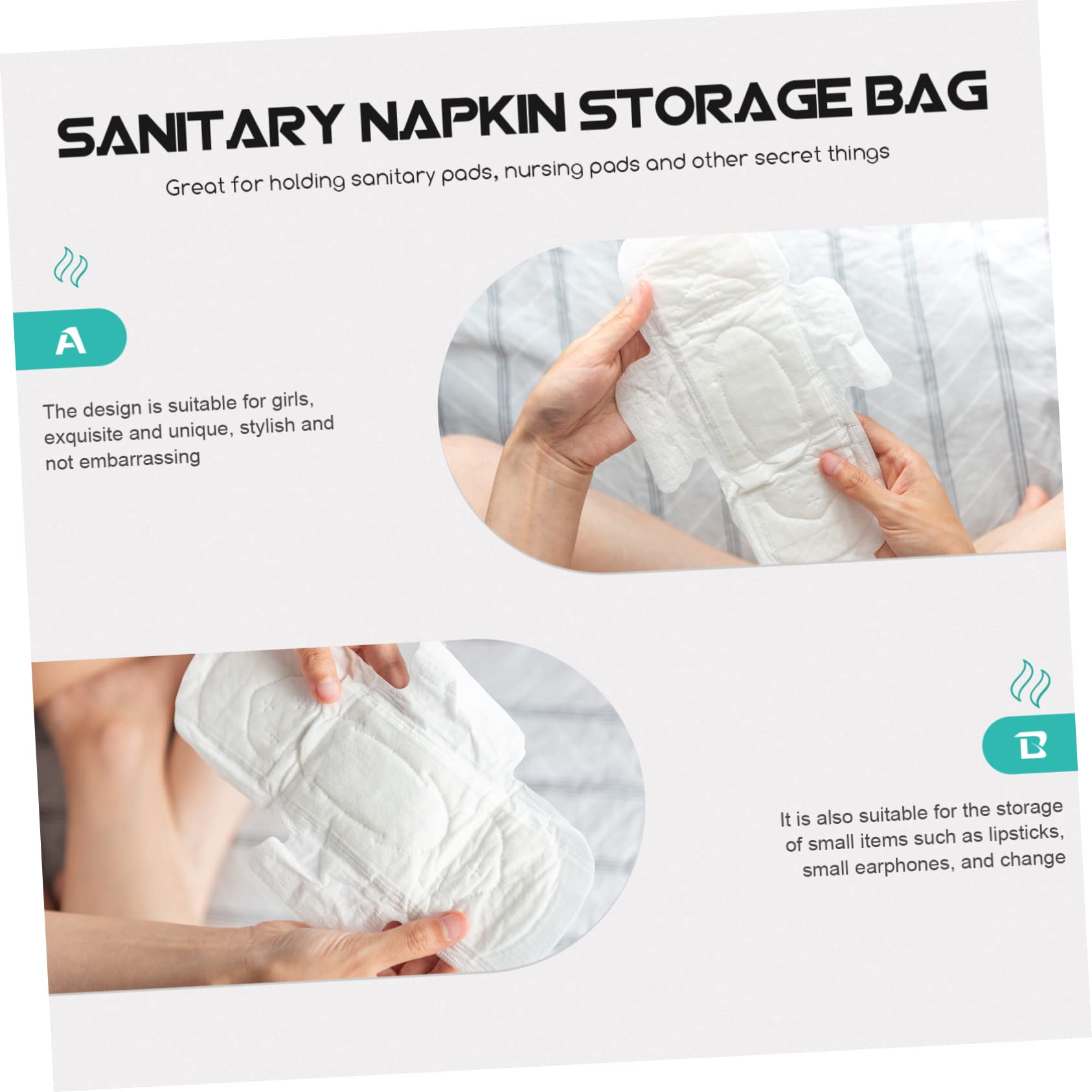 Didiseaon 5 Pezzi Borsa Porta Tovaglioli Per Bambine Porta Assorbenti Mestruali Contenitore Per Assorbenti Piccola Borsa Multiuso Per Viaggi E Attività Allaperto