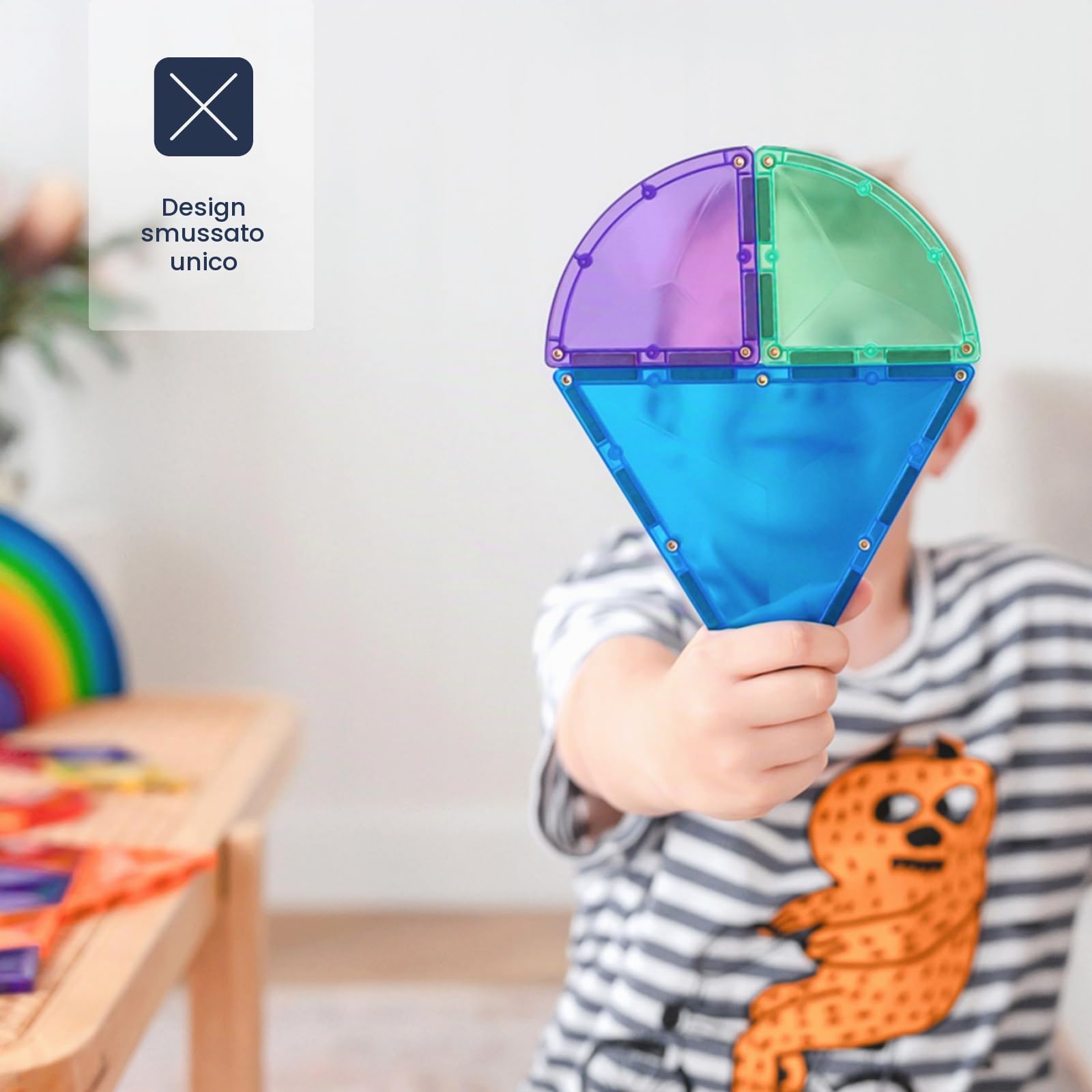 CONNETIX Piastrelle Magnetiche Arcobaleno Pacchetto Forma, 36 Pezzi