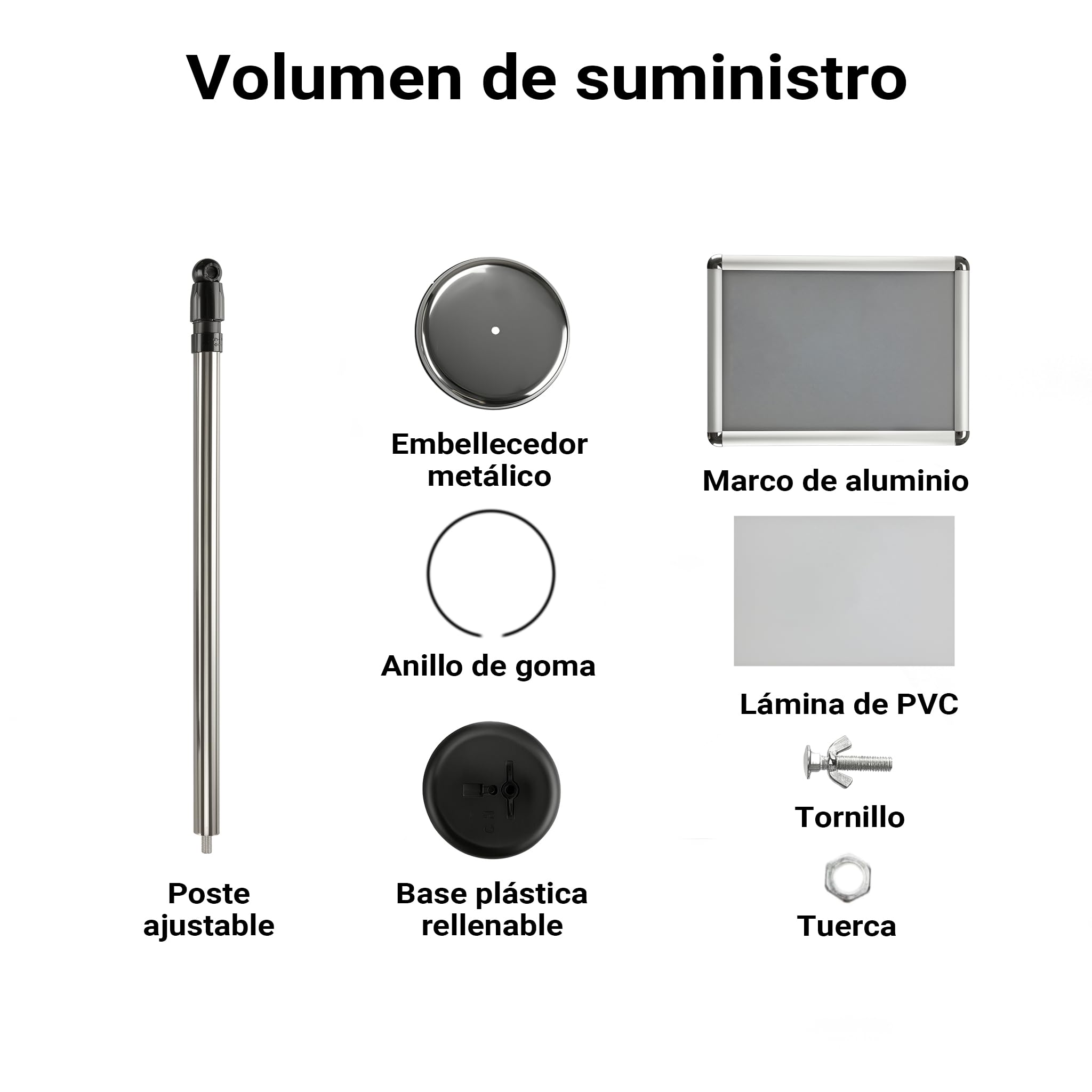WilTec Soporte para carteles A3 de pie altura ajustable 88-138 cm en aluminio y acero inoxidable, soporte de presentación información, documentos, folletos, soporte publicitario versátil