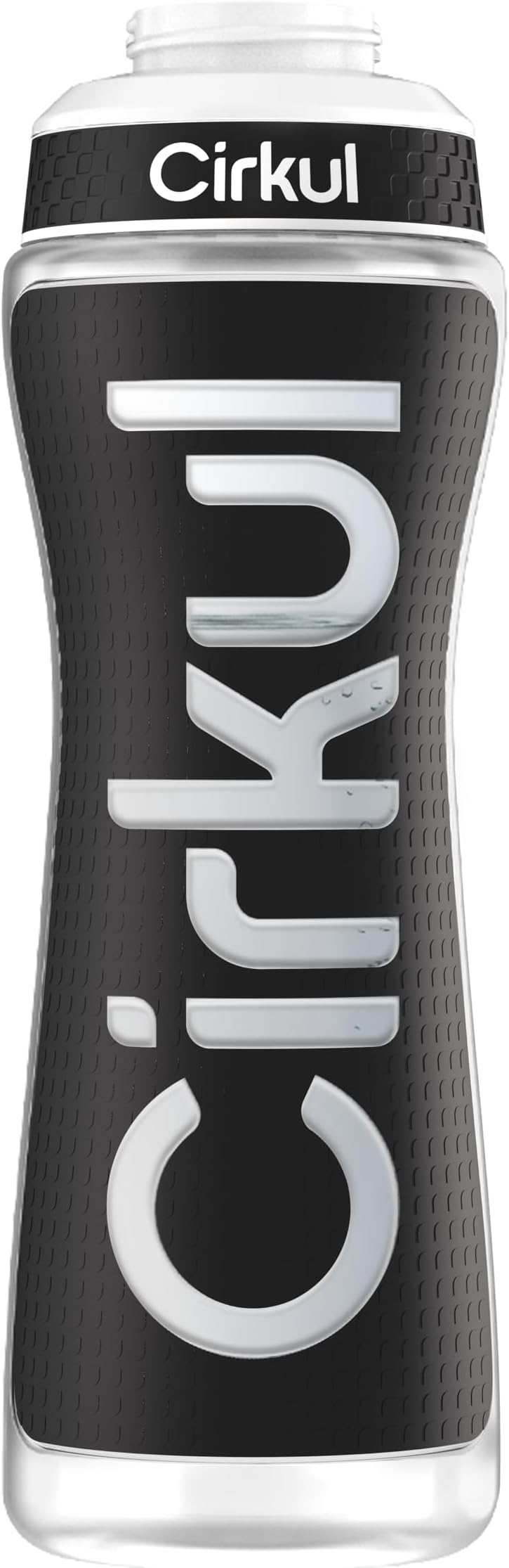 Cirkul 22oz. Black Plastic Grip Squeeze Water Bottle & Sport Lid, BPA-Free, Non-Slip Design for Gym, Biking & Sports