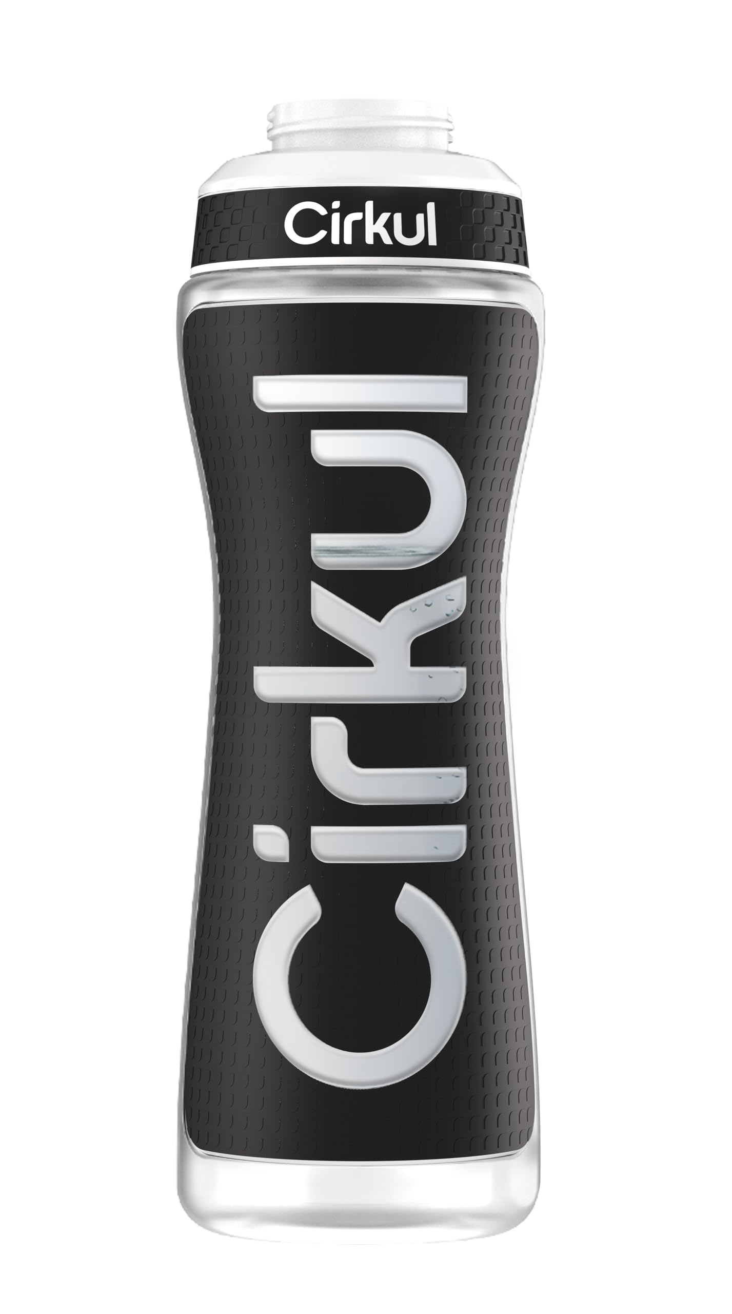 Cirkul22oz. Black Plastic Grip Squeeze Water Bottle & Sport Lid, BPA-Free, Non-Slip Design for Gym, Biking & Sports