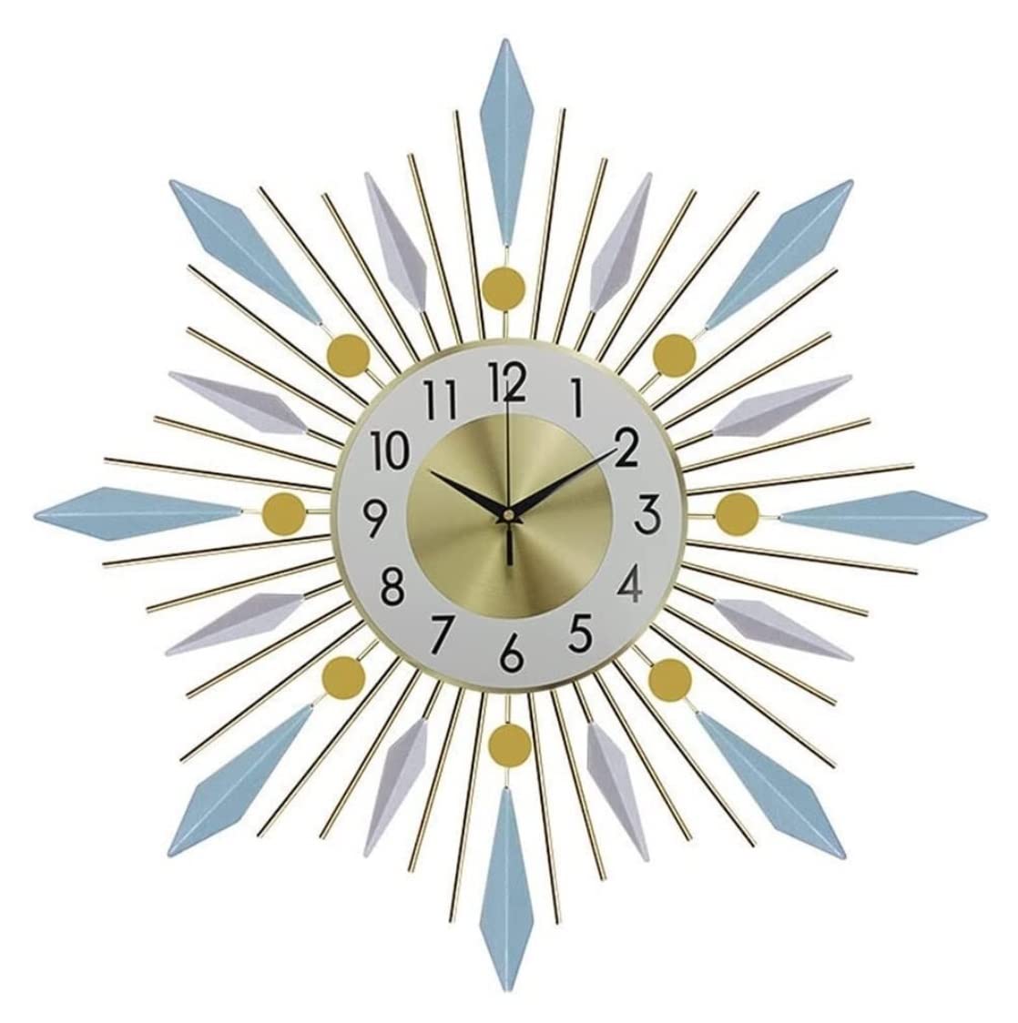 MYUYEE Farmhouse Vintage Clock Nordic Metal Pointer Modern Design Mute Home ation Living Room for Bedroom Office,A-75cm (A-75cm)