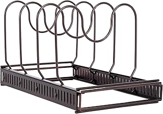 Kuchenny stojak do przechowywania, stojak na garnki, pokrywka, stojak organizer, stojak na garnki i patelnie, organizer, stojak rozszerzalny do organizacji w kuchni