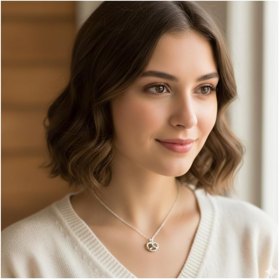 Tiny Pretzel Friend Forever Necklace – Sterling Silver 18'' Chain Length – Cute Minimalist Gift for Best Friend, Sister, Daughter – Dainty Jewelry with Message Card - Image 6