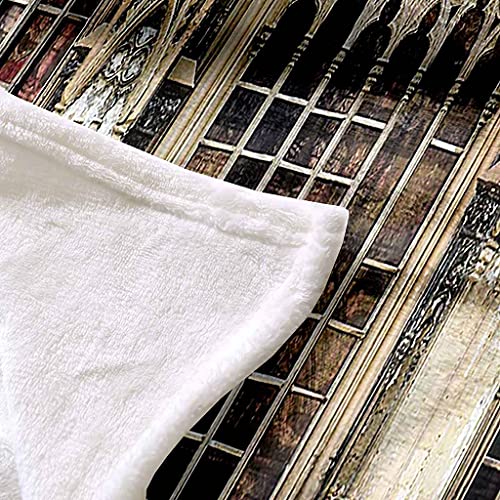 Couverture polaire en flanelle microfibre porte de fer rétro 3D