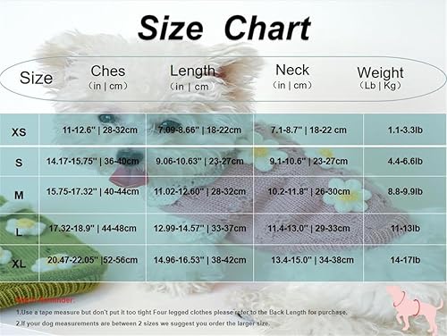 Miniatura 7 de Suéter de punto para perro, cálido y cómodo, con patrón de flores, suéter feo de Navidad, abrigo de invierno para Chihuahua, cachorro, ropa de