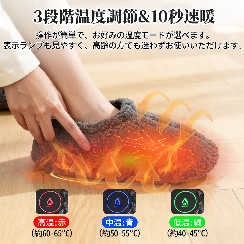 Amazon.co.jp: Gaberpho 電気スリッパ コードレス フットウォーマー
