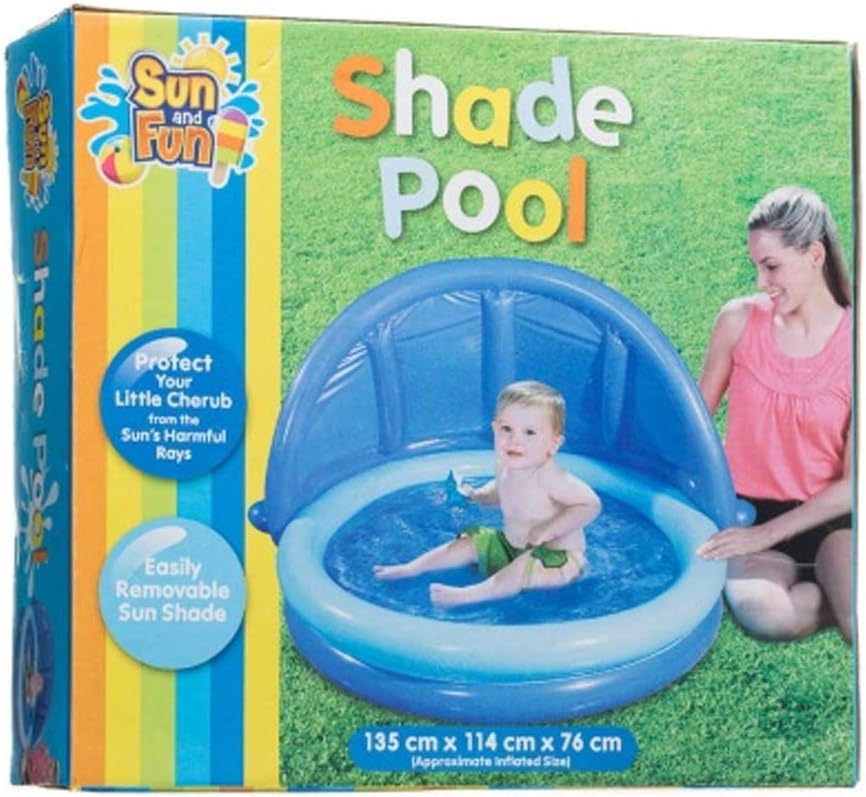 High Quality Baby Shaded Paddling Pool 135cm Blue
