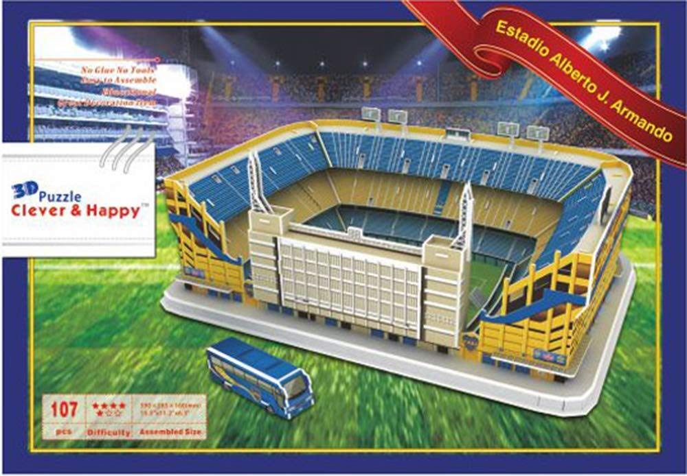 CMO 3D Sports Stadium Puzzle Model, Argentina Boca Junior Club Candy Box (16 Pulgadas X 12 Pulgadas X 7 Pulgadas)