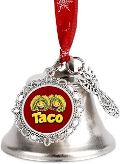 Funny Taco Mexican Food Christmas Bell Ornament Xmas Tree Hanging Decoration for Home Party Festival Wing Bell