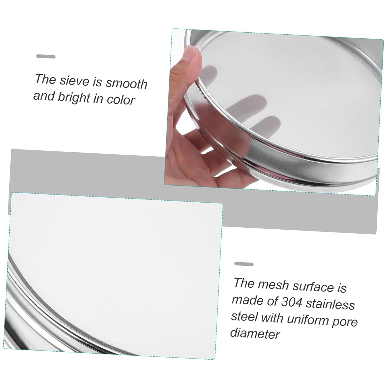 ABOOFAN Economy Test Sifter Mesh Fine Strainer Sieve Stainless Wire Cloth Colander Sieves for Lab Use