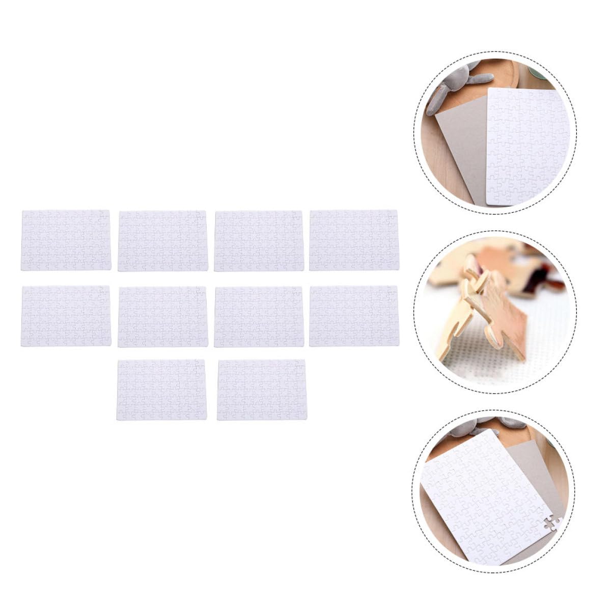 Uonlytech Puzzle Vuoto Sublimazione A5 80 Pezzi su Carta per Trasferimento Termico 10 Fogli Fai da Te per Pressa a Caldo Forniture per Puzzle Fotografico Decorativo e Creativo