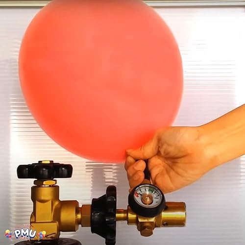 Miniatura 3 de PMU Válvula de llenado de regulador de tanque de helio para globos con medidor Pkg1