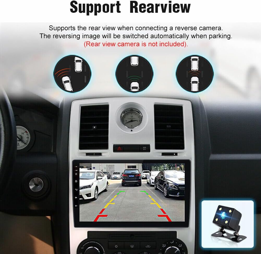 Double Din Stereo 2din Car Radio with Android 13.0 for Chrysler 300 C 300C 2004 2005 2006 2007 9" GPS Navi Head Unit WiFi Bluetooth 2+32G