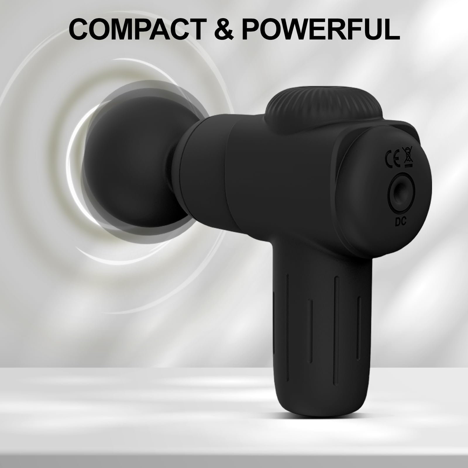 Handmassagegerät für Frauen, Mini Leistungsstarkes Tiefengewebe-Massagegerät zur Schmerzlinderung von Rücken, Nacken und Muskeln, wasserdicht, tragbar mit 10 Vibrationsmodi (Schwarz)