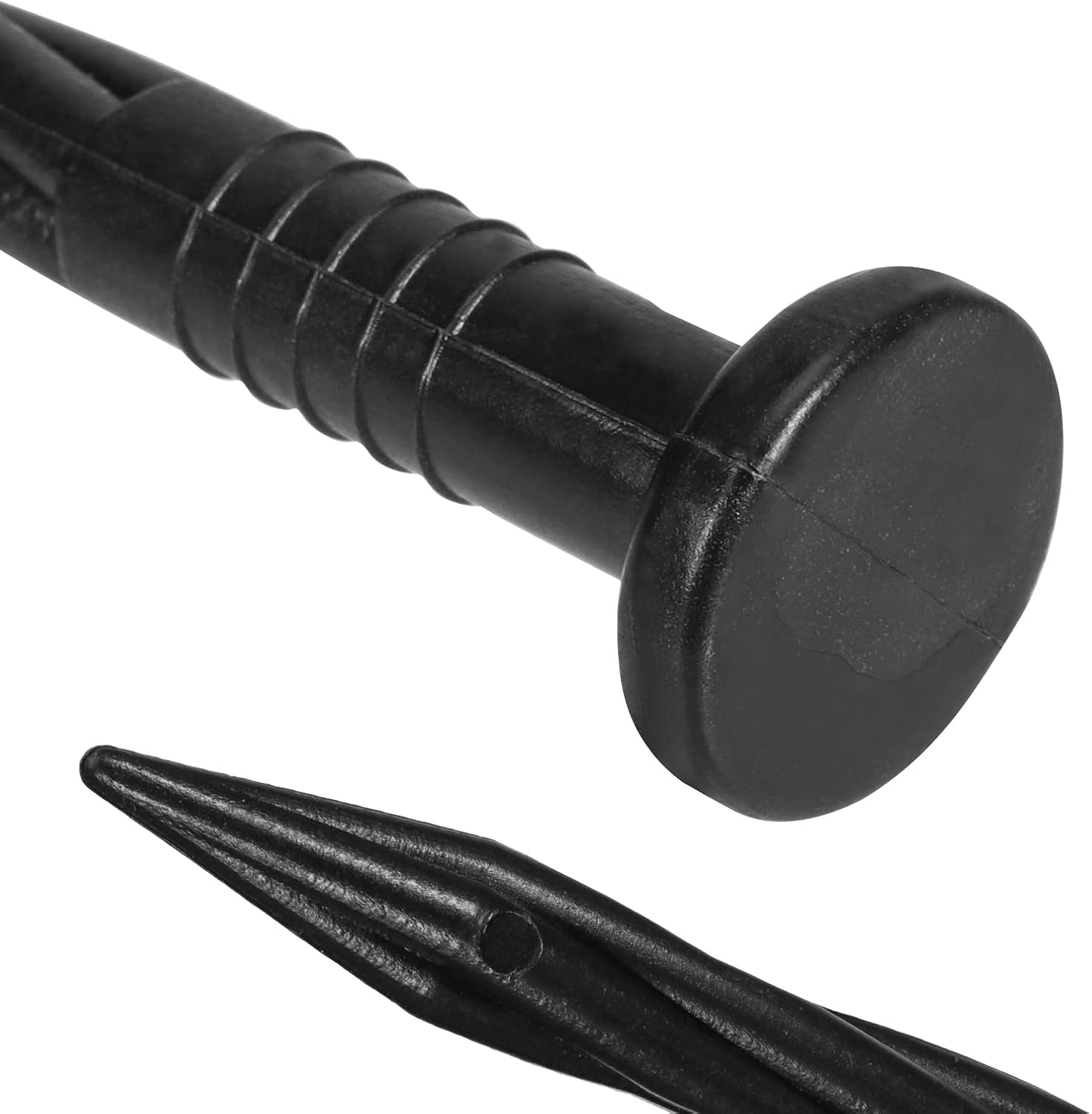 SINJEUN 200 PCS 8 Inch Plastic Edging Nails, Spiral Landscape Anchoring Spikes, Garden Edging, Weed Barriers, Turf, Tent