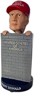 Pesky Patriot President-T 2024 Save America Bobblehead Doll | MAGA Border Wall Themed Donald-T Figure | Build The Wall Bobblehead for Republican Donald-T Supporters