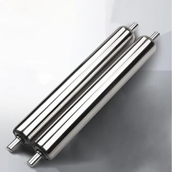 Dia 2.3 1.9 1.5 1.25 1 Inch Stainless Steel Gravity Conveyor Rollers, Commercial Replacement Unpowered Slide Roller, Smooth Short Long Metal Roller, for Conveyor Systems, 2 PackDia 25MM/1in,L 500MM1