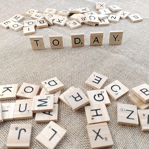 GXXMEI 1000pcs fichas de letras de madera para manualidades miniatura 4