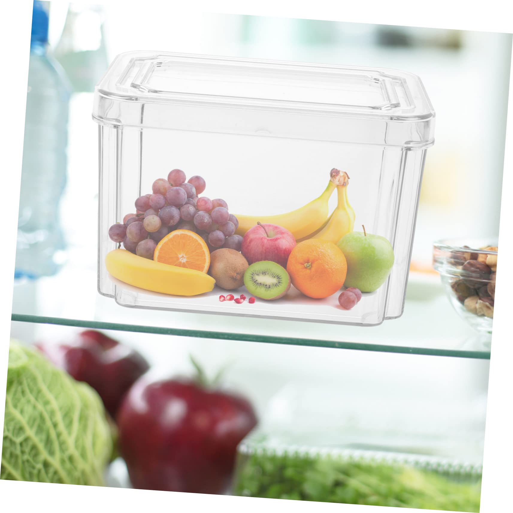 Gatuida 3 Recipientes de Almacenamiento de Pet para Frigorífico, Tapa Abatible, Gran Capacidad, Fáciles de Limpiar, para Fruta y Queso en Cocina