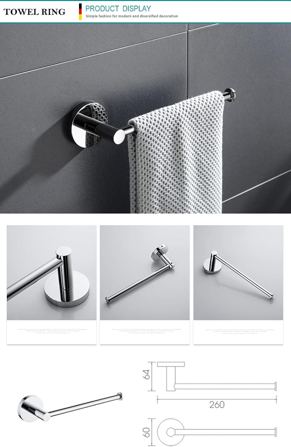 Heavy-Duty Chrome Bathroom Hardware - Robe Hook, Towel Bar Rack, Toilet Paper & Toothbrush - Rust-Proof Bathroom Accessories(Ba1006 Cup Holder)