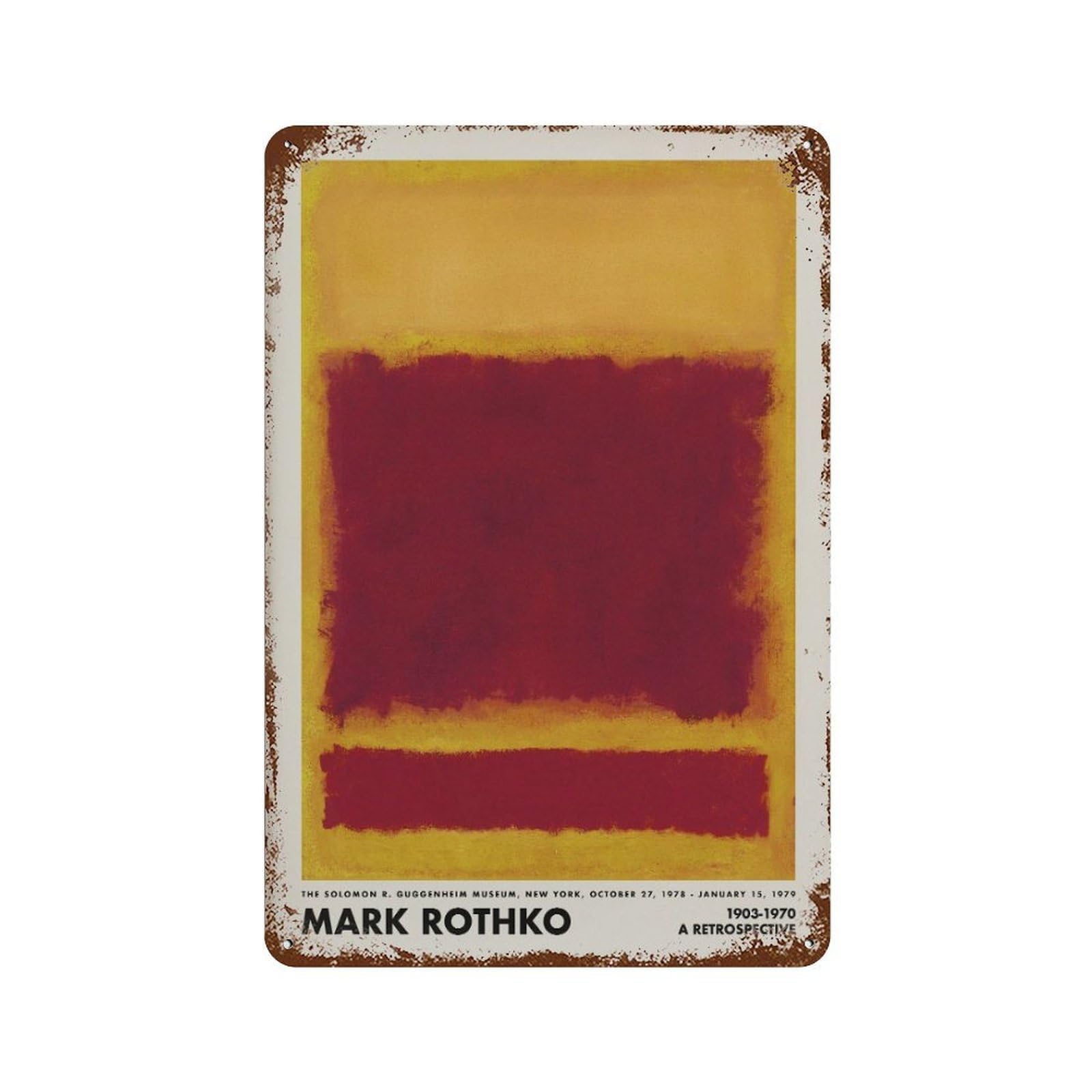 xiaoxiaoshen Mark Rothko Abstract Expressionist, Museum Wall Decor Art Metal Tin Poster Modern Home Decor Art Home Bar Shop Decorations Vintage Sign 30x20cm