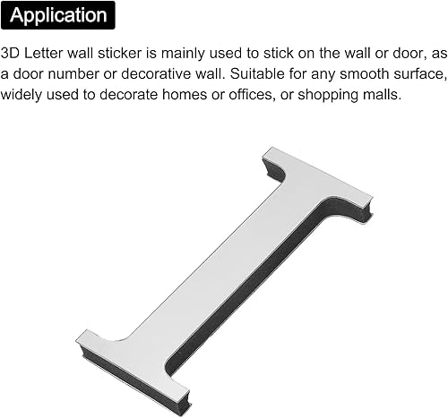 Miniatura 4 de PATIKIL Adhesivos de pared de acrílico 3D con letras I autoadhesivas para decoración del hogar, letrero artístico, para bricolaje, decoración del