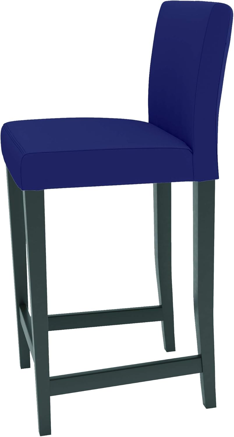 Seat Width: 18 1/2" Durable Material Henriksdal Bar Stool with Backrest Cover Replacement Compatible with IKEA Henriksdal Bar Stool Chair Cover Or Slipcover (Polyester Flax Blue)