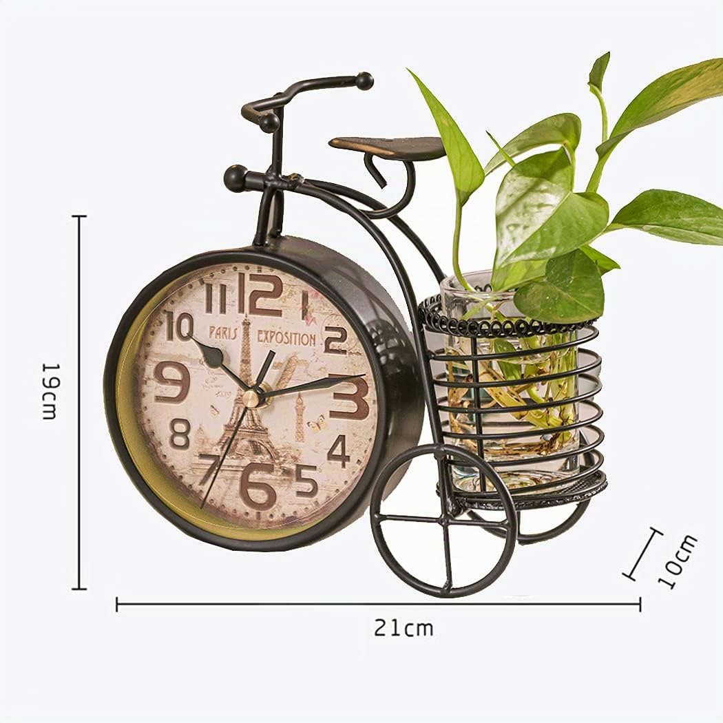 Reloj de Escritorio de Bicicleta de Moda Creativo de Hierro Metal silencioso Reloj de Mesa Sala de Estar Dormitorio decoración