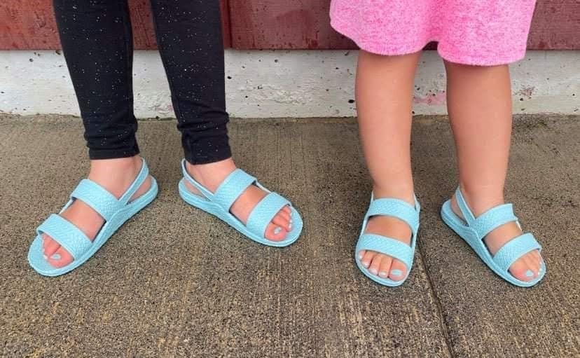 Image of J-Slips Toddler Sandals with Back Strap - Comfortable Boys and Girls Jesus Jandals for Beach and Summer - Waterproof Hawaiian Slides in 12 Colors, Sandalias