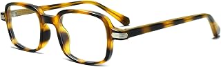 Women’s 90s Rectangle Glasses Men’s Trendy Square Fake Eyeglasses | Rectangular Blue Light Blocking Glasses, Small Eyewear, Anti Eyestrain Computer Eyeglasses, Trendy Fashion Screen Accessories