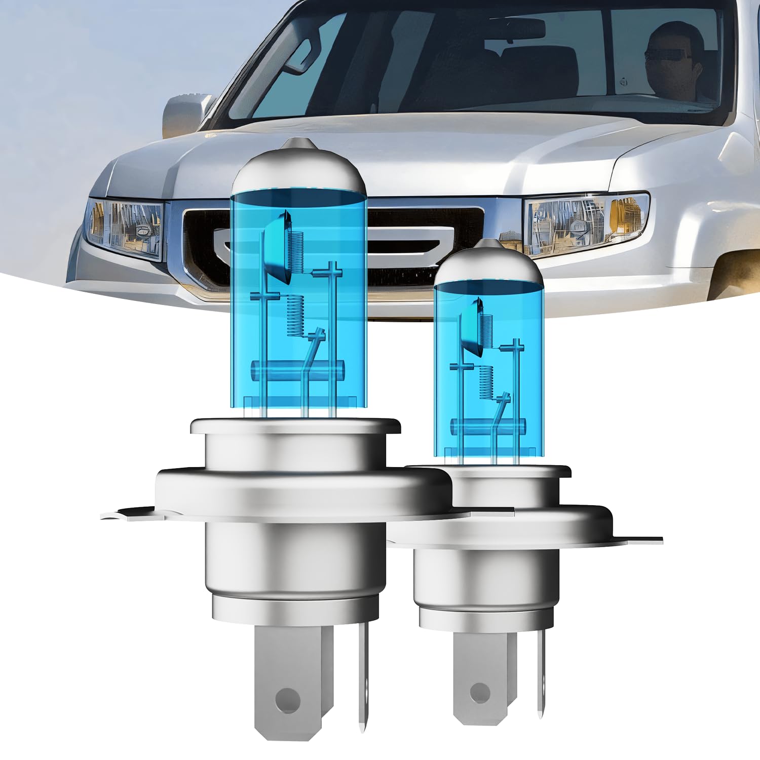 TTDBDAN Headlights Fit for 2006-2014 Honda Ridgeline Halogen Headlight Bulbs,9003/H4/HB2 High & Low Beam Headlight Bulbs,Plug And Play,Pack of 2(Honda Ridgeline 2006-2014 Headlamps)