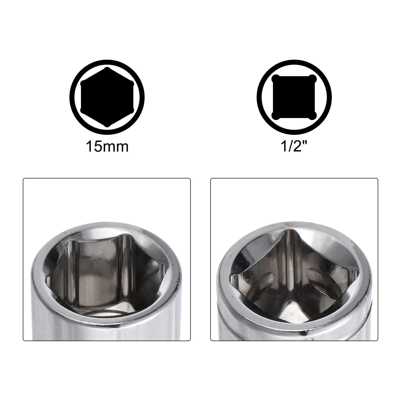TOP-VIGOR 2Pcs 6-Point Shallow Socket - Image 3