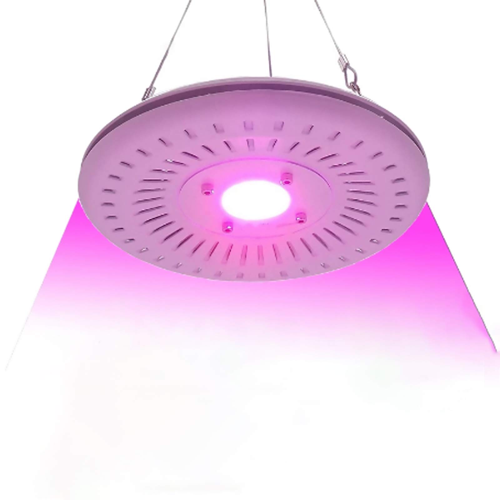 UFO LED Grow Light Impermeable 50W Luz de cultivo de plantas de espectro completo Lámpara de cultivo inteligente y silenciosa para plantas de flores Semillas Invernaderos hidropónicos Tienda de cult