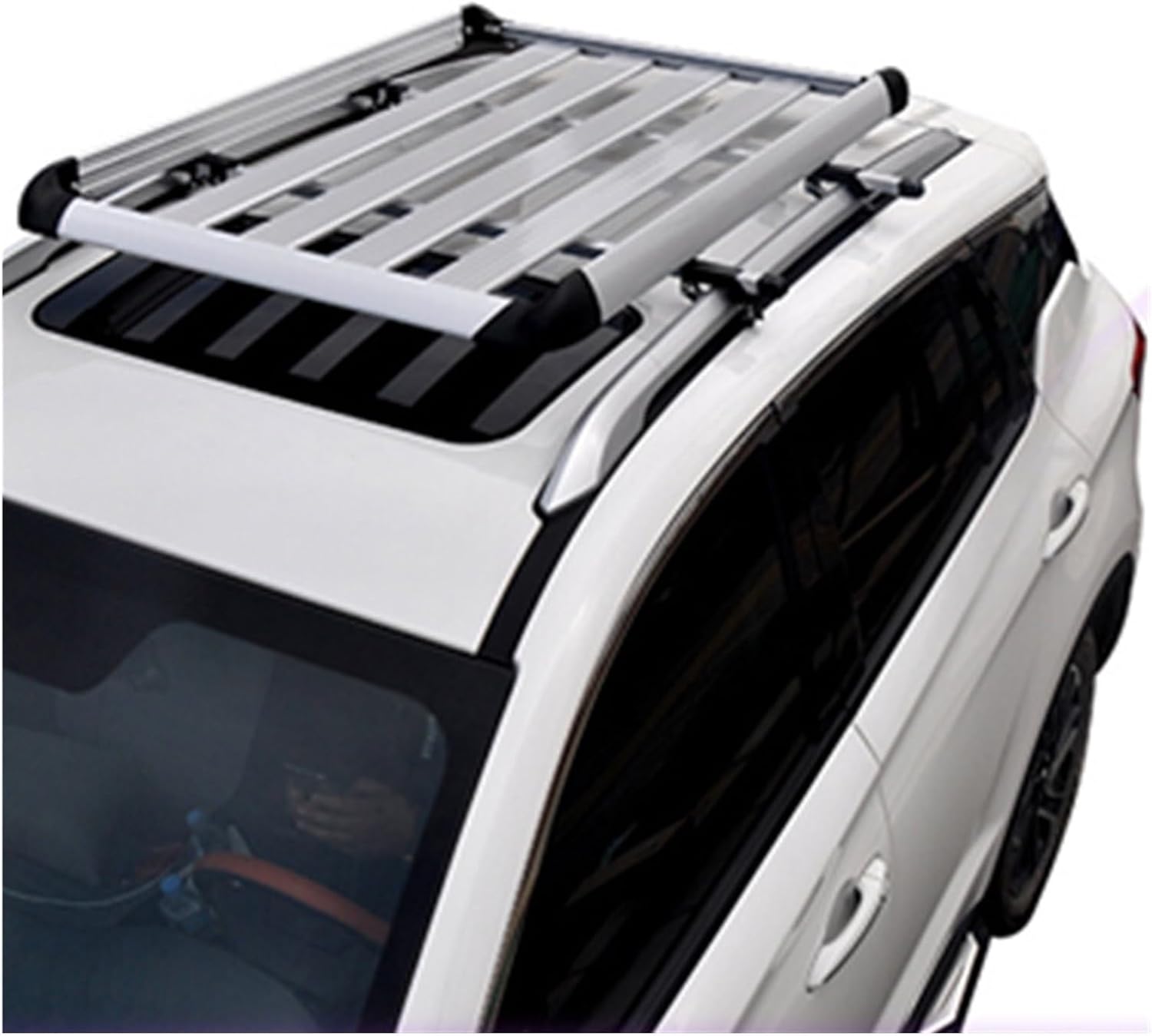 100x90CM 車のルーフカーゴキャリアバスケット シルバー