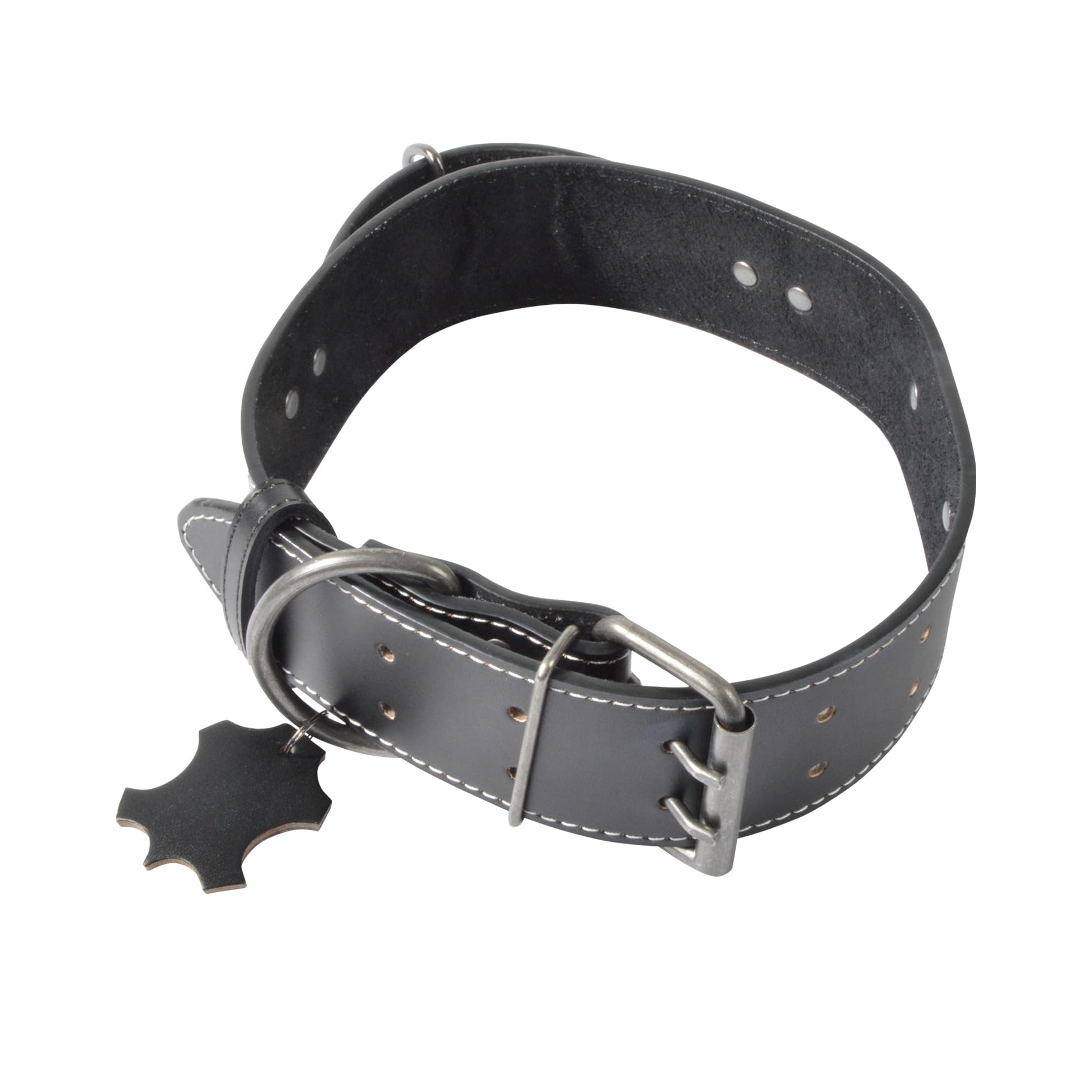 Love Story, Collar with Handle Special Large Dog Leather Size 3XL 80 x 5 cm Black