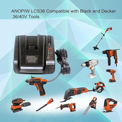 Miniatura 2 de Cargador rápido 40V MAX Compatible con Black and Decker LCS36 LCS40 para 36V40V Batería de iones de litio LBX1540 LSW36 LBX2540 LBXR36 LBX36 LST136