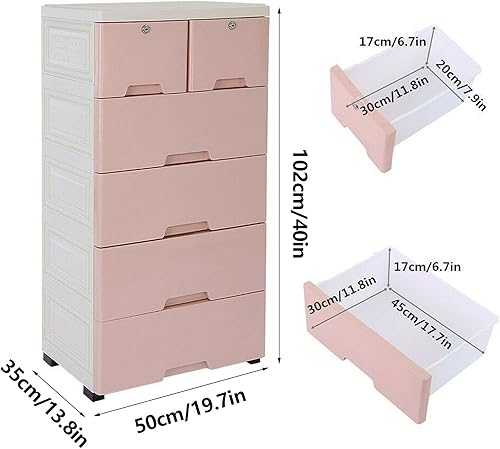 Miniatura 3 de Cómoda de 6 cajones armario de almacenamiento de plástico para almacenamiento de ropa moderno dormitorio armario organizador de tela para ropa de