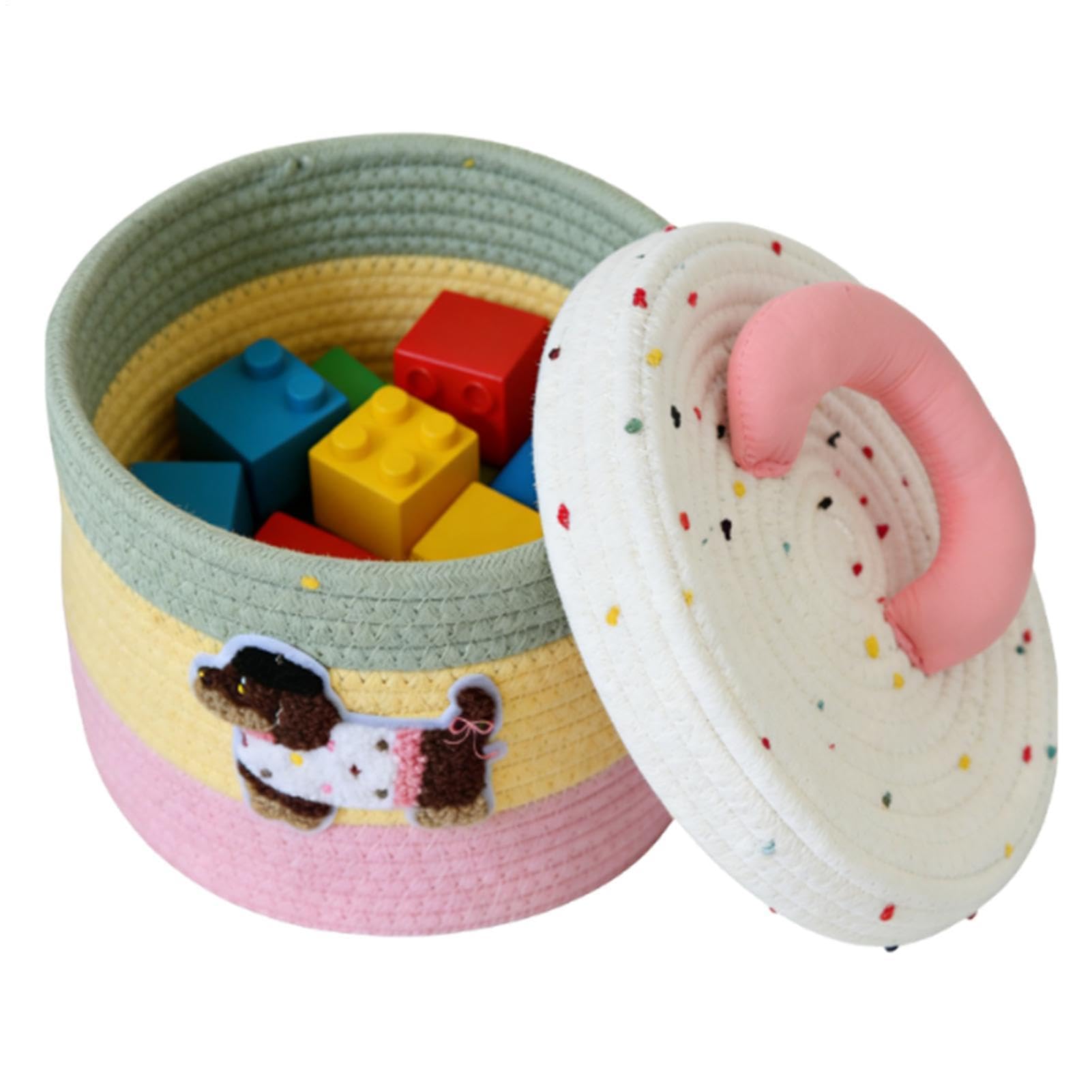 Panier portable en corde de coton pour organiser les travaux manuels et le tissu du salon