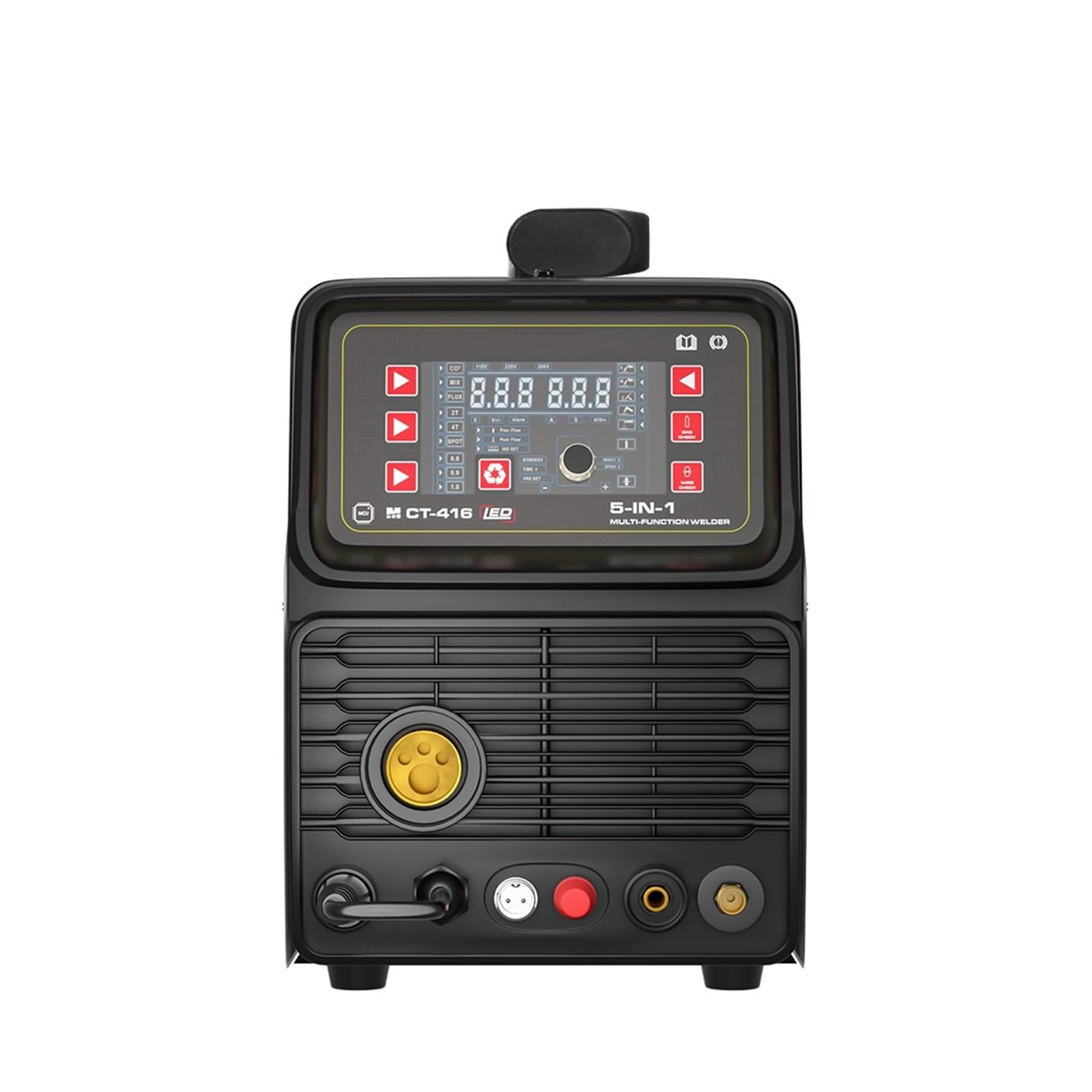 Zestaw lutownicy, MCT-416 półautomat spawalniczy, MIG TIG ARC CUT 4 w 1 bezgazowy, spawarka MIG Pilot Arc bezdotykowe cięcie do metalu, elektryki, majsterkowania (Color : Package 3, Size : 1)