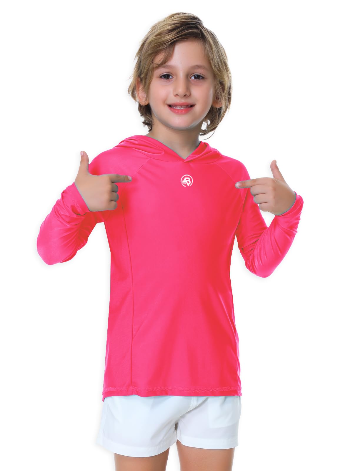 AOBUTE Unisex Kinder Langarm Hoodie Rash Guard Jungen UPF 50+ Badeoberteil mit Daumenloch 3-12 Jahre