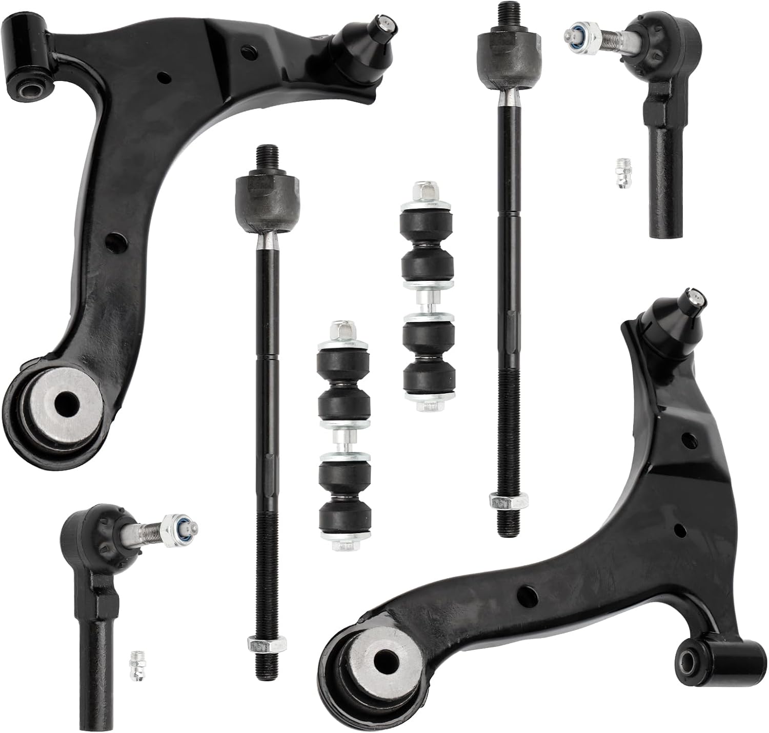 Front Suspension Kit for Chrysler PT Cruiser 2001-2010; for Dodge Neon 2000-2005 for Plymouth Neon 2000-2001 Lower Control Arm Inner Outer Tie Rods Sway Bar Links