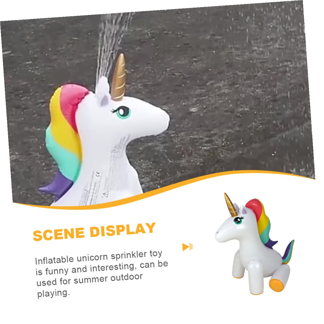Giocattolo Gonfiabile Unicorno Spruzzatore in Pvc per Ragazzo Ragazza | Vacanze Estive, per Giochi All'aperto in Giardino e Feste, Design Simpatico Aspetto Bello