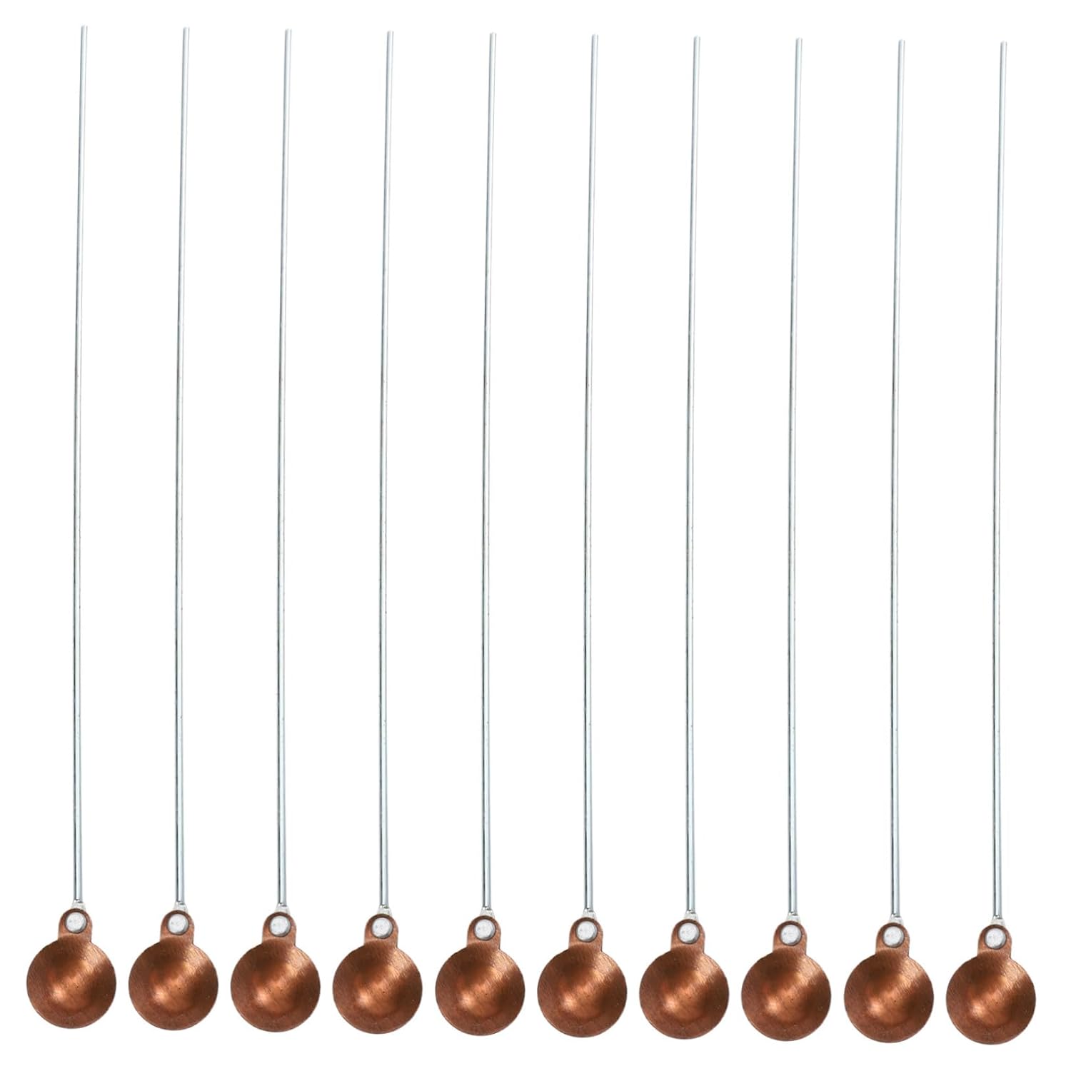 10pcs Copper-Head Combustion Spoons High Temperature Resistant Chemical Experiment Tools with Moderate Handle for Safe Laboratory and Scientific Research Use