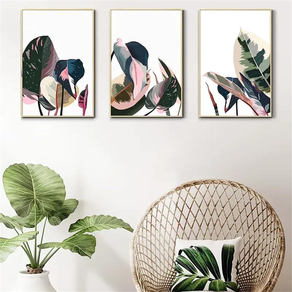 WBYZAC Wall Pictures-Canvas Wall Art With Botanical Prints, Plant Canvas Wall Wall Pictures PaintingsArt Decor, for Bedroom, Living Room, Bathroom Decor -40 * 50cm*3PCS (No Frame)