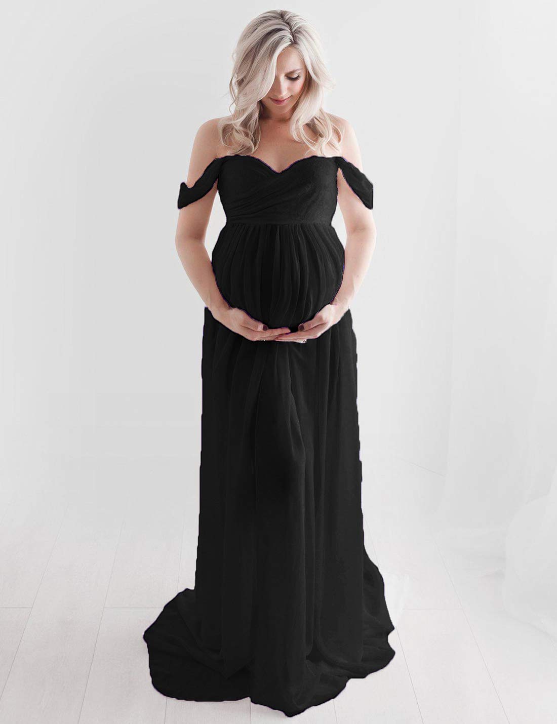 FEOYA-Donne Incinte Maxi Abito Lungo Fotografia Abito Premaman per Servizio Fotografico Puntelli Sexy per Servizio Fotografico Chiffon