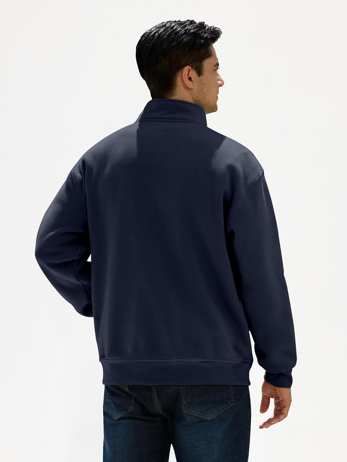 JEMLDL Men's Fleece Quarter Zip Pullover Sweatshirts Casual Long Sleeve Warm Mock Neck Sweatshirt with Pockets - Image 3