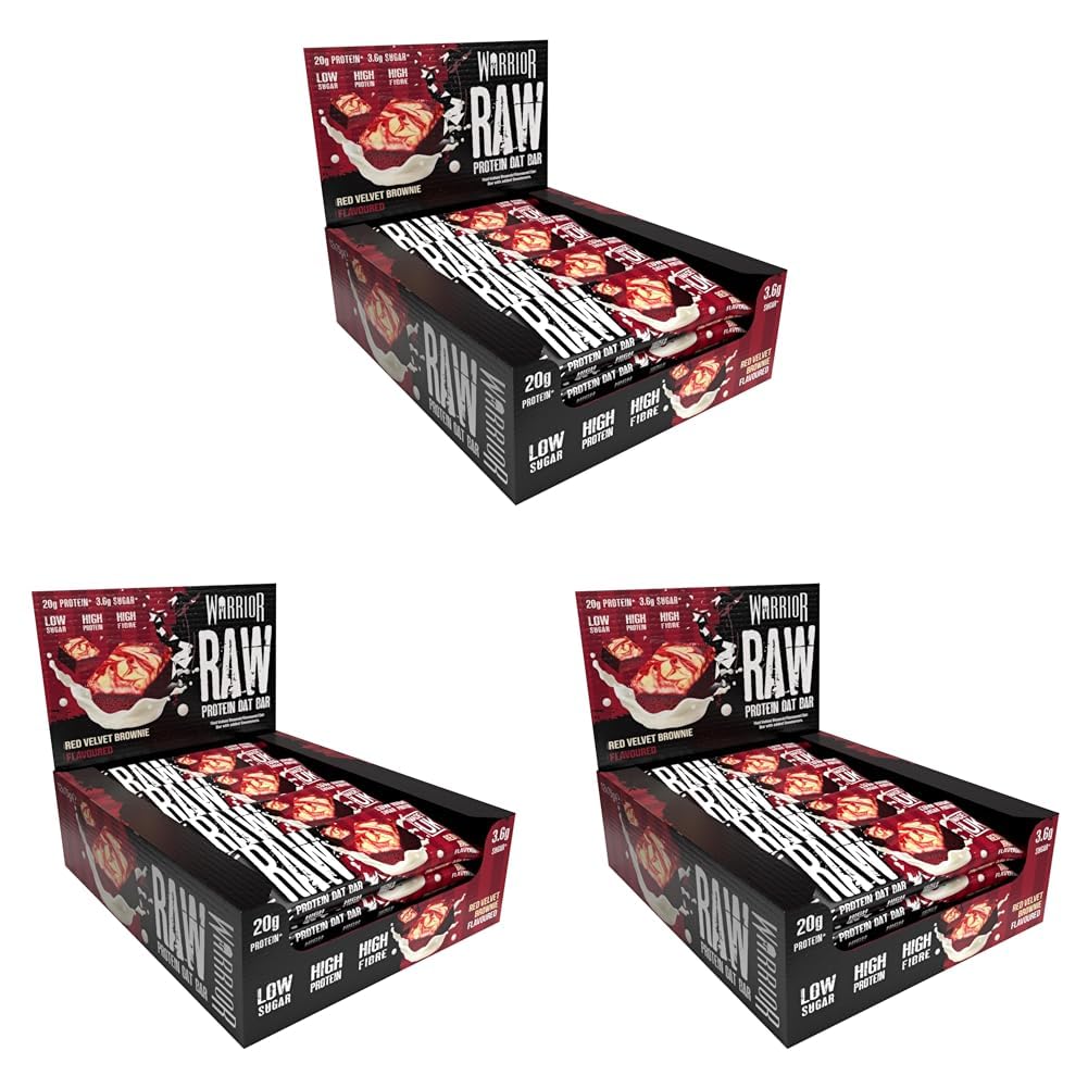 Warrior RAW Protein Bars 12 x 75g – 20g High Protein Bar, Low Sugar High Fibre Oat Protein Flapjack – Protein Snacks, Meal Replacement Bars (Chocolate Brownie) — view 26